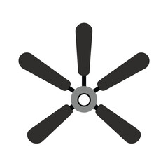 Ceiling Fan With Three Blades Isolated On White