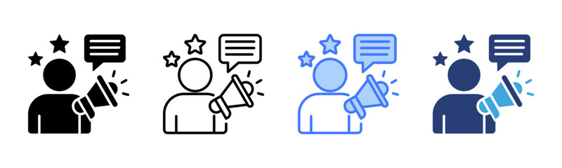 Influencer icon sheet multiple style collection