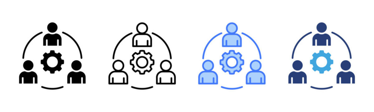 Management icon sheet multiple style collection