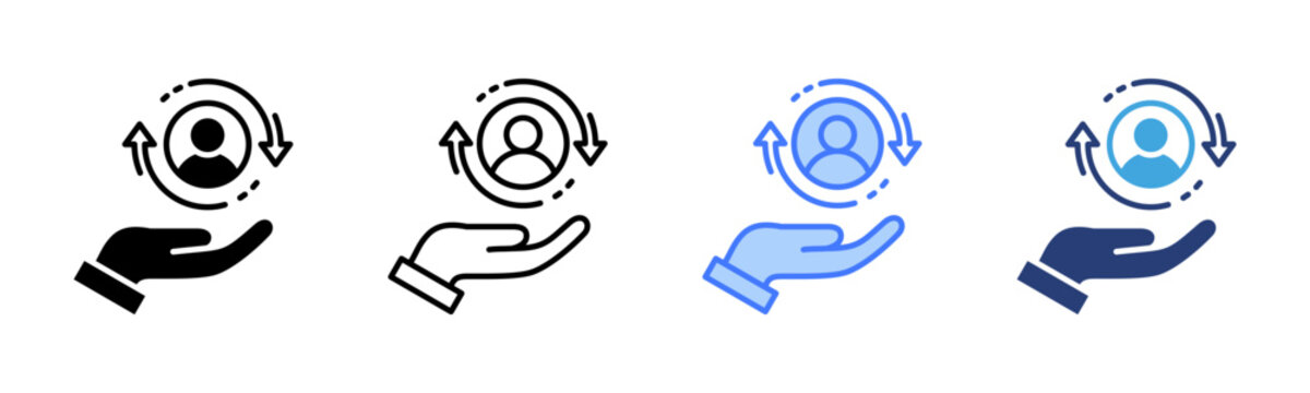 Customer Retention icon sheet multiple style collection