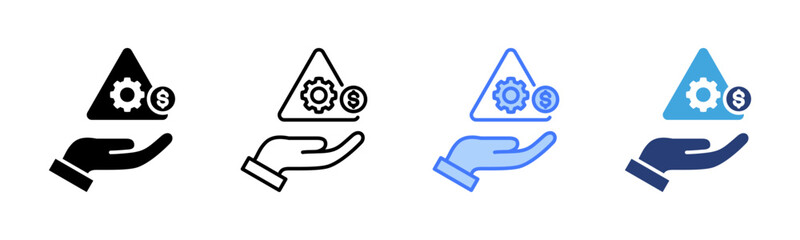 Risk icon sheet multiple style collection