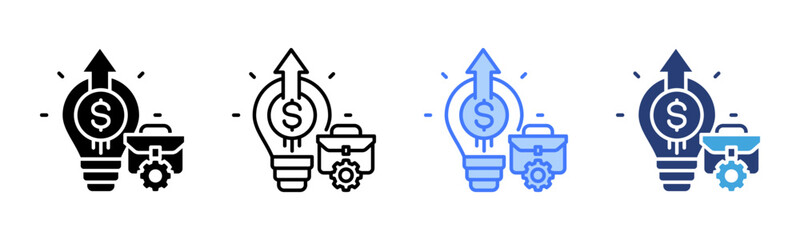 Business Startup icon sheet multiple style collection