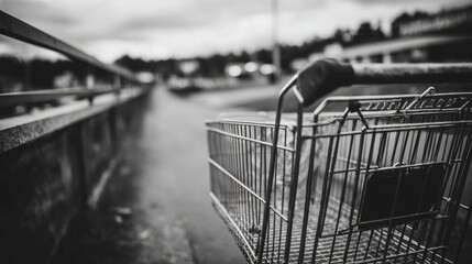 Empty shopping cart outdoor