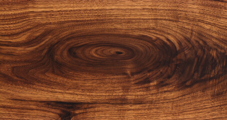 Texture of black walnut board with oil finish