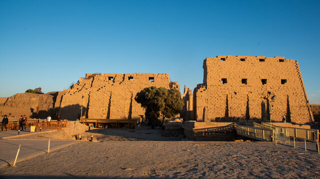 Ancient Precinct of Amun-Re near Luxor, Egypt-part of the vast Karnak Temple complex dedicated to the chief deity of the New Kingdom