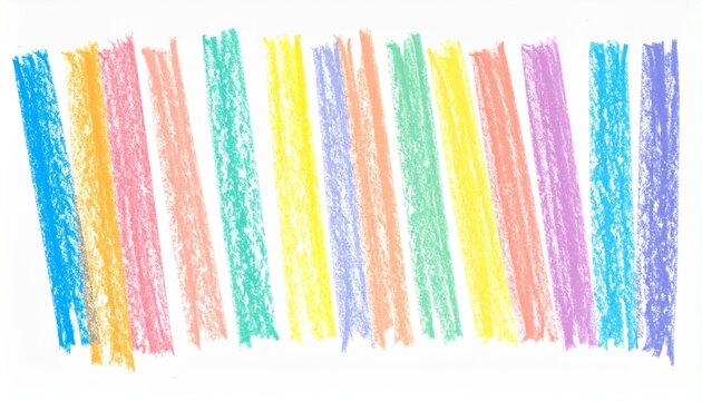 rainbow colored pencils. painted stripes Chalk Texture on White Background. abstract colorful background with lines.