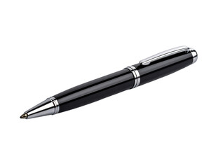 Black pen writing tool office supply stationery on transparent background
