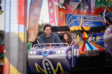 Father and Daughter Ride Amusement Park Attraction