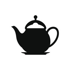 Teapot silhouette vector with white background