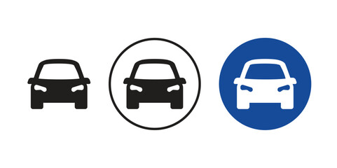Car set icon vector transport vehicle silhouette design