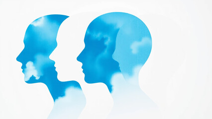 Layers of the Mind &ndash; Watercolor Human Head Silhouette