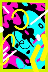 pop art background with unique and colorful abstract patterns
