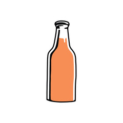 Cartoon Beer Bottle Vector, Flat Drink Icon Illustration