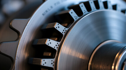 close up of a metal gear wheel
