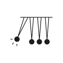 Newton Cradle Icon Line Design Vector