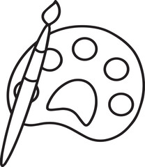 Art Palette with Paintbrush Icon