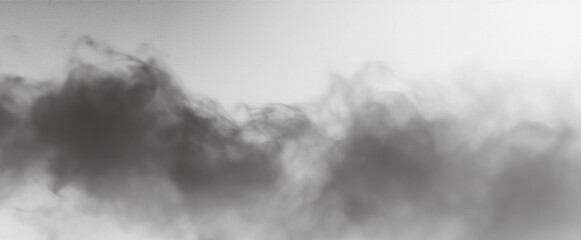 Obraz premium dark fog or smoke effect isolated on transparent white background. Steam explosion special effect. Effective texture of steam, fog, smoke png. Design elements
