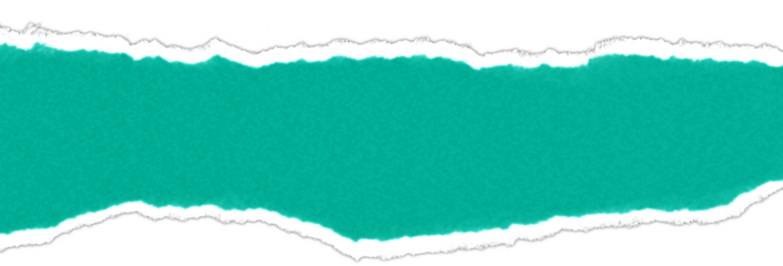 Realistic torn paper edge. Ripped Bright Teal paper mockup isolated on transparent background. Piece of rip paper PNG. mockup template