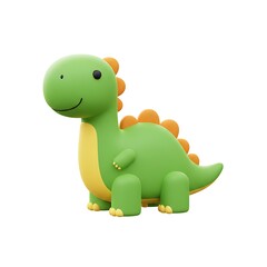 Fototapeta premium 3D Yellow-Spiked Green Dino