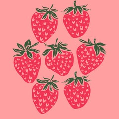 Love berry fresh icon. Fresh-picked strawberry delight. Fresh strawberry fruit set. Sweet berry fruit club print design. Sweet and juicy strawberry t shirt artwork.