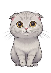 Cute Scottish Fold kitten illustration