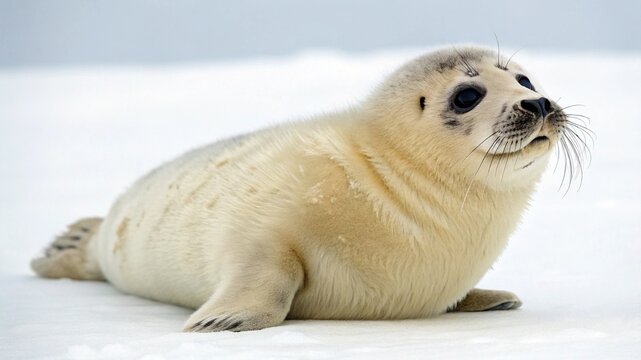 Harp Seal on studio background