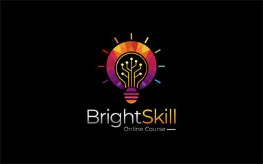 Illustration vector graphic of a modern online learning logo design template