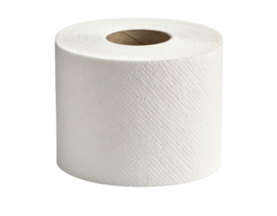 White toilet paper roll hygiene bathroom tissue on transparent background