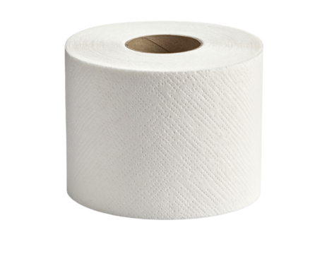White toilet paper roll hygiene bathroom tissue on transparent background