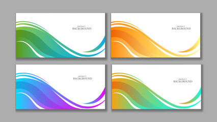Fototapeta premium modern and creative curve layers and lines colorful abstract digital geometric backgrounds,covers and cards set design vector illustration. 