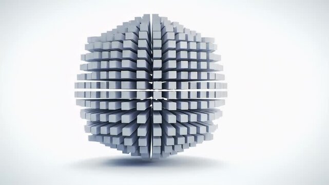 An Analytical Gesture Deconstructs a Complex Geometric Shape Into Perfectly Organized Smaller Blocks