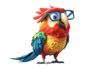 Fototapeta premium Smart parrot wearing glasses looking stylish and confident, ready for fun and adventure