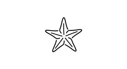 Obraz premium Simple black and white line drawing of a five-pointed star shape.
