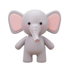 Fototapeta premium 3D gray baby elephant cartoon