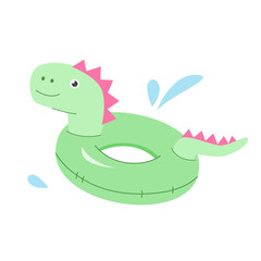 Fototapeta premium Cute dinosaur-shaped pool ring for kids
