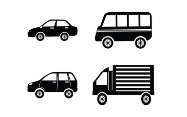  Assorted vehicle icons set

