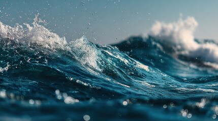 Ocean Waves Crashing Power of Nature