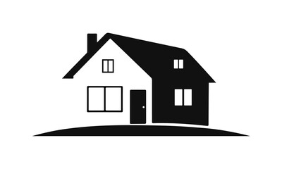 House silhouette logo, real estate symbol, real estate architecture vector, building icon, real estate design