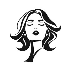 Elegant woman silhouette, female vector, beauty salon logo, lady face outline, stylish girl head design	