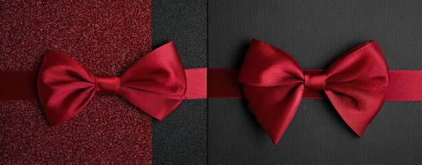 The Elegant Red Bow on a Black and Red Background