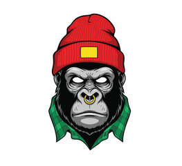 Bigfoot cool with gold accessories vector illustration