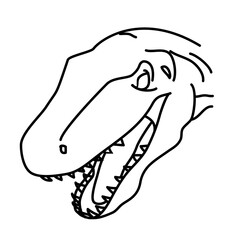 Velociraptor Icon. Doodle Hand Drawn or Black Outline Icon Style
