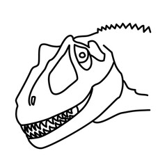 Velociraptor Icon. Doodle Hand Drawn or Black Outline Icon Style