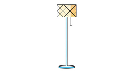 Modern tall floor lamp with geometric shade and stable base for living room or bedroom ambiance