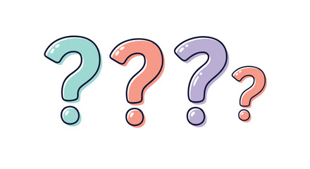 Discover the charm of whimsical question marks in various pastel colors a visual delight