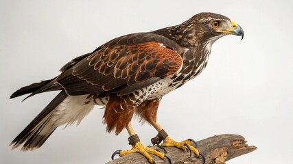 Harris’s Hawk on studio background