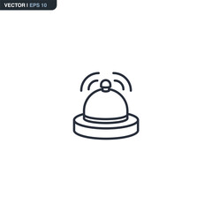 Table bell, linear style sign for mobile concept and web design
