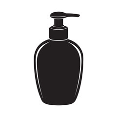 Liquid Soap Dispenser Silhouette Icon for Hygiene, Bathroom and Cleaning Product Designs