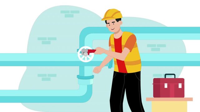 Plumber services at home concept scene 