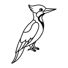 Stylized line drawing of a blue jay perched
